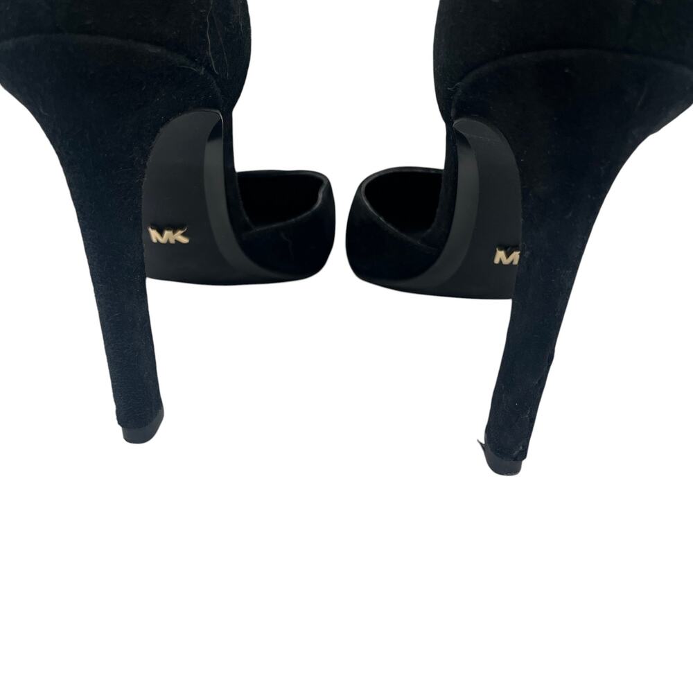 Michael Kors MK Pumps D'Orsay Stiletto Heels Lisa Pointed Toe Suede Black 6.5M - Picture 7 of 10